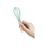 Mini teal silicone whisk with copper coated handle